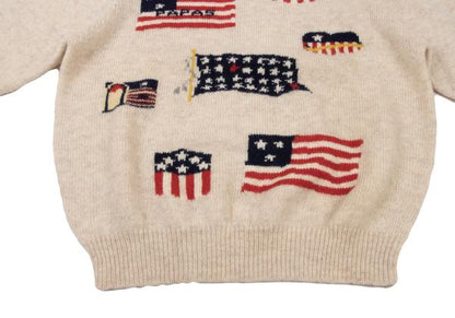 Papas Wool Stars & Stripes Knit Sweater White Size L