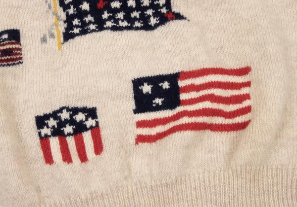 Papas Wool Stars & Stripes Knit Sweater White Size L