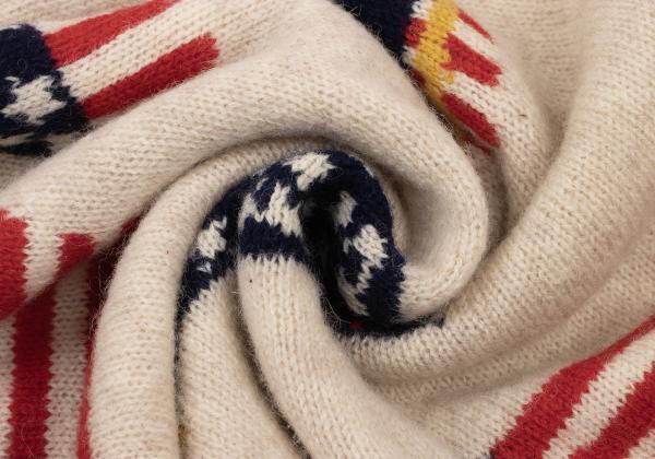 Papas Wool Stars & Stripes Knit Sweater White Size L