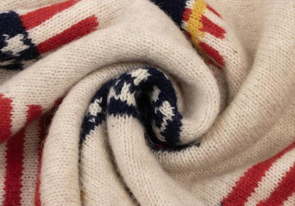 Papas Wool Stars & Stripes Knit Sweater White Size L