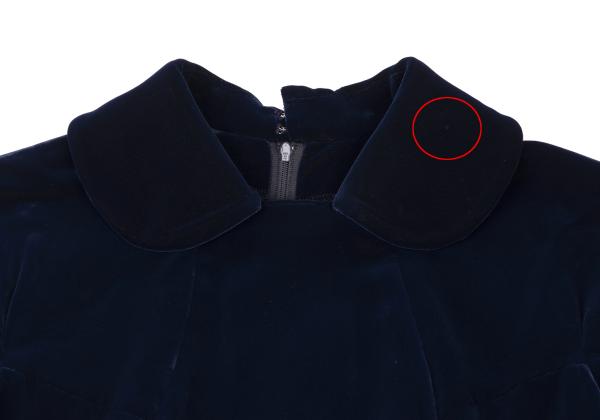 COMME des GARCONS Velour Round Collar Maxi Dress Blue Size S