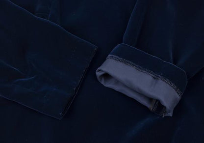 COMME des GARCONS Velour Round Collar Maxi Dress Blue Size S
