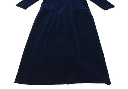 COMME des GARCONS Velour Round Collar Maxi Dress Blue Size S