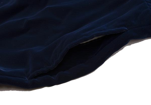 COMME des GARCONS Velour Round Collar Maxi Dress Blue Size S