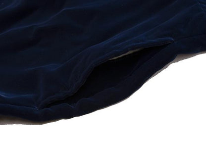 COMME des GARCONS Velour Round Collar Maxi Dress Blue Size S