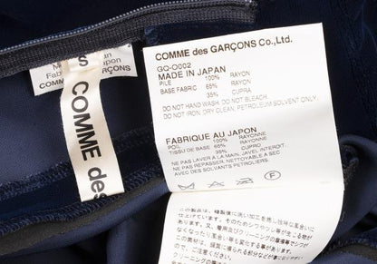 COMME des GARCONS Velour Round Collar Maxi Dress Blue Size S