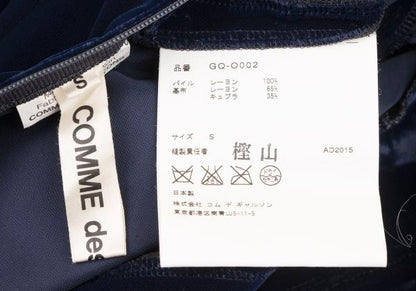 COMME des GARCONS Velour Round Collar Maxi Dress Blue Size S