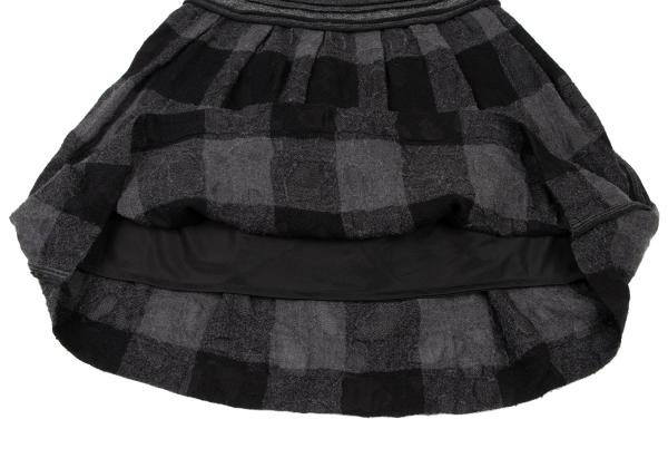ISSEY MIYAKE HaaT Openwork Wool Check Skirt Black Size 2