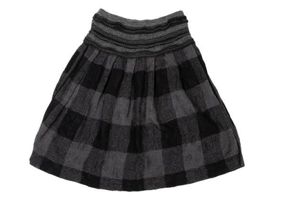 ISSEY MIYAKE HaaT Openwork Wool Check Skirt Black Size 2