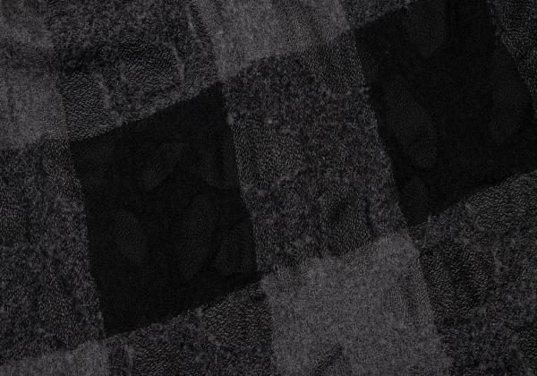 ISSEY MIYAKE HaaT Openwork Wool Check Skirt Black Size 2