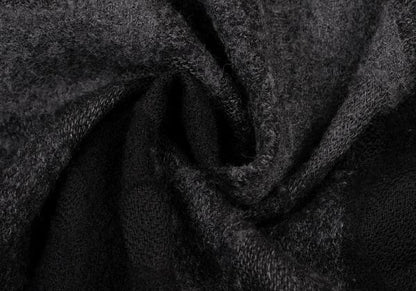 ISSEY MIYAKE HaaT Openwork Wool Check Skirt Black Size 2