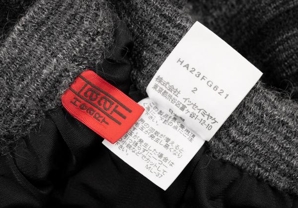 ISSEY MIYAKE HaaT Openwork Wool Check Skirt Black Size 2
