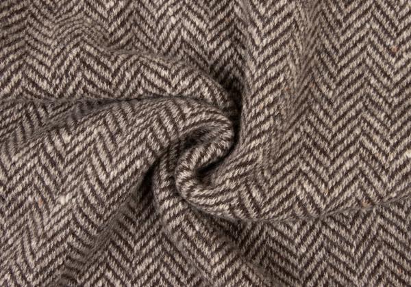 Y's Wool Herringbone Tuck A-Line Midi Skirt Mocha Size 3