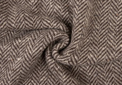 Y's Wool Herringbone Tuck A-Line Midi Skirt Mocha Size 3