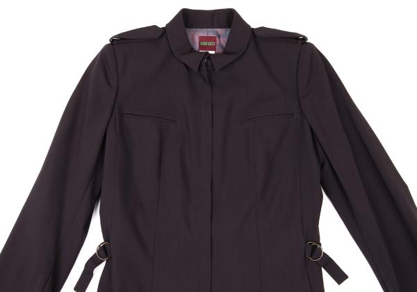KENZO Wool Zip-Up Jacket Purple Size 42
