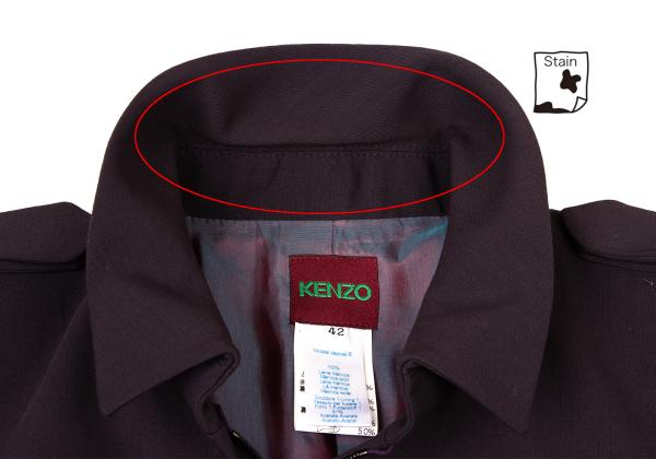 KENZO Wool Zip-Up Jacket Purple Size 42
