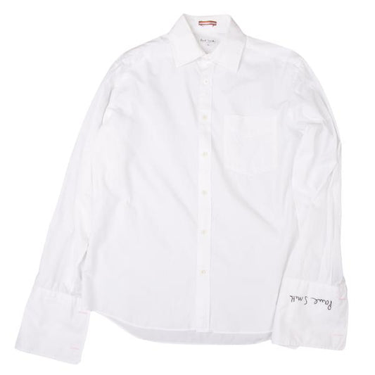 Paul Smith Autographed Cotton Long Cuff Shirt White Size L