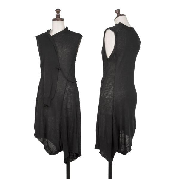 Yohji Yamamoto FEMME Silk Blend Panel Dress Black Size 2