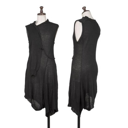 Yohji Yamamoto FEMME Silk Blend Panel Dress Black Size 2