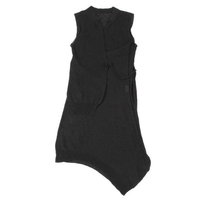 Yohji Yamamoto FEMME Silk Blend Panel Dress Black Size 2