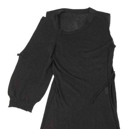 Yohji Yamamoto FEMME Silk Blend Panel Dress Black Size 2