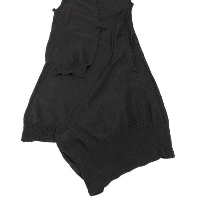 Yohji Yamamoto FEMME Silk Blend Panel Dress Black Size 2