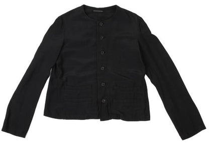 Y's Rayon No-Collar Jacket Black Size M
