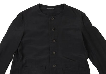Y's Rayon No-Collar Jacket Black Size M
