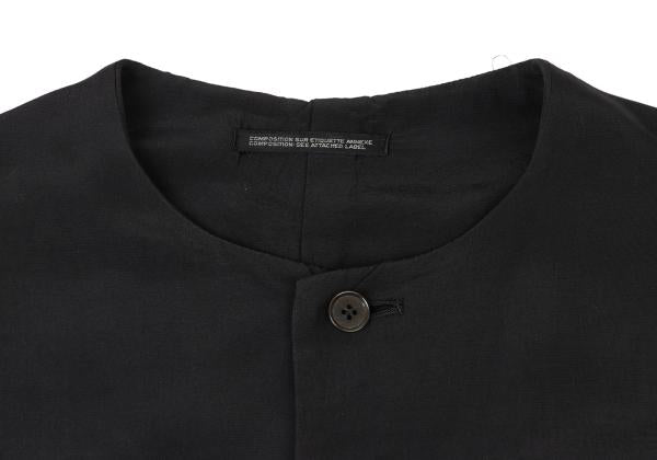 Y's Rayon No-Collar Jacket Black Size M