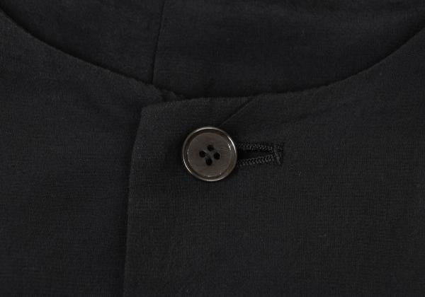 Y's Rayon No-Collar Jacket Black Size M