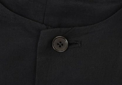 Y's Rayon No-Collar Jacket Black Size M