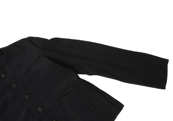 Y's Rayon No-Collar Jacket Black Size M
