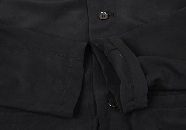 Y's Rayon No-Collar Jacket Black Size M