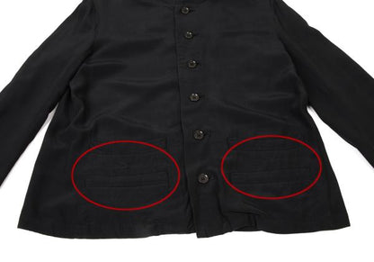 Y's Rayon No-Collar Jacket Black Size M
