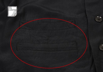 Y's Rayon No-Collar Jacket Black Size M