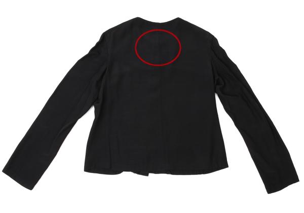 Y's Rayon No-Collar Jacket Black Size M
