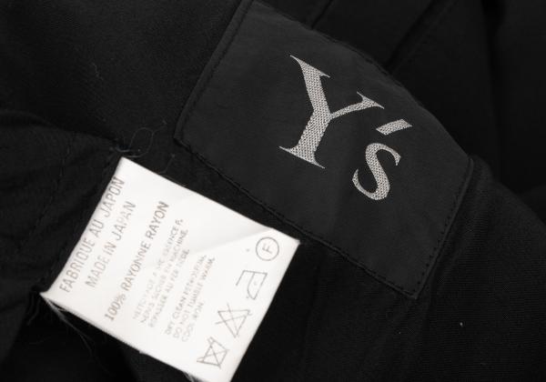 Y's Rayon No-Collar Jacket Black Size M