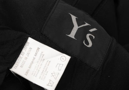 Y's Rayon No-Collar Jacket Black Size M