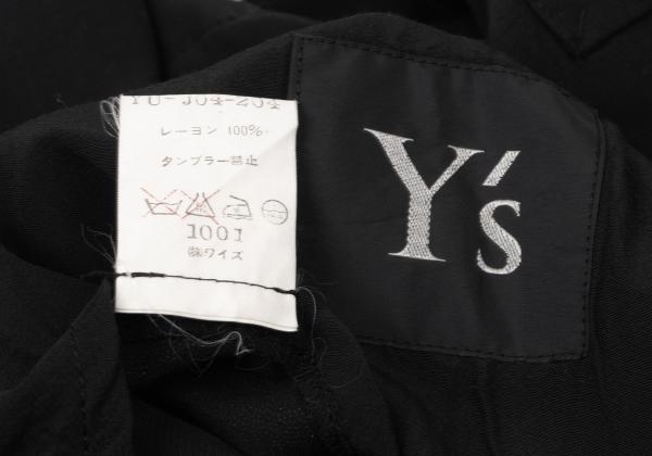 Y's Rayon No-Collar Jacket Black Size M