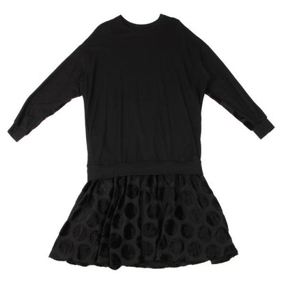 Y's Brushed Dot Wool Midi Dress Black Size 2