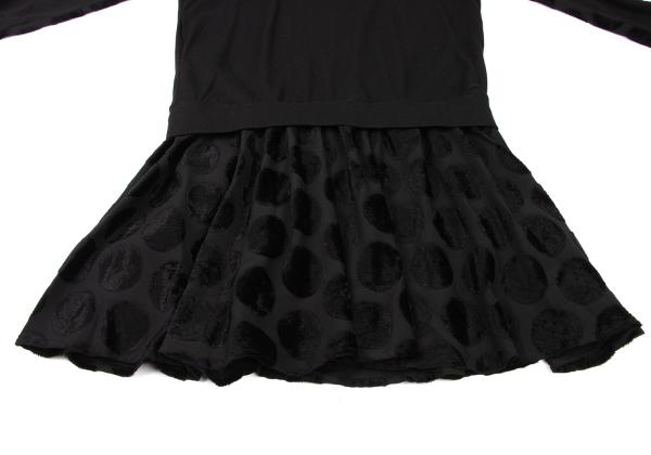 Y's Brushed Dot Wool Midi Dress Black Size 2