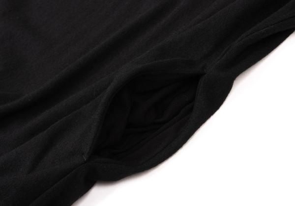 Y's Brushed Dot Wool Midi Dress Black Size 2