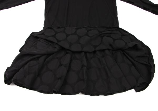 Y's Brushed Dot Wool Midi Dress Black Size 2