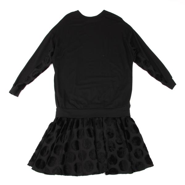 Y's Brushed Dot Wool Midi Dress Black Size 2