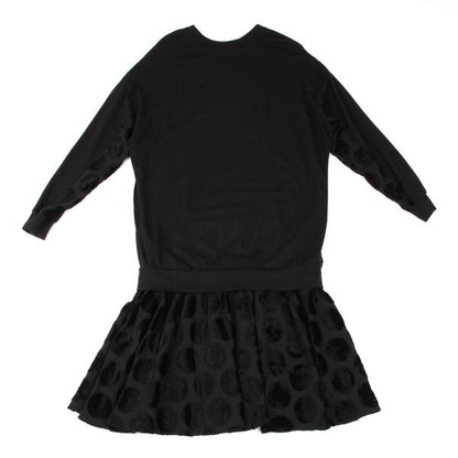 Y's Brushed Dot Wool Midi Dress Black Size 2