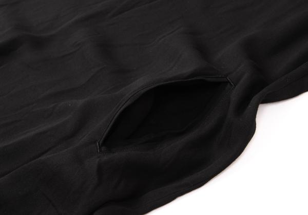 Y's Half-Zip Hooded Sleeveless Midi Dress Black Size 2