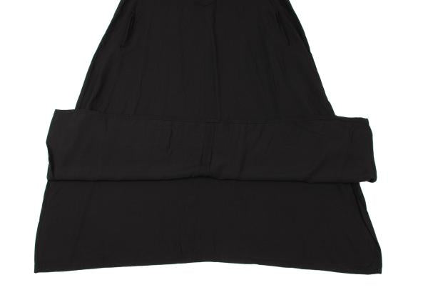 Y's Half-Zip Hooded Sleeveless Midi Dress Black Size 2