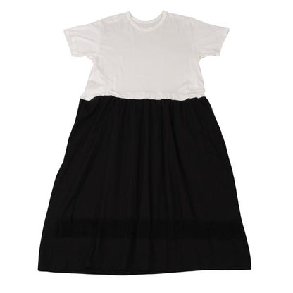 Y's Fringe Hem Design Midi Dress White Size 2