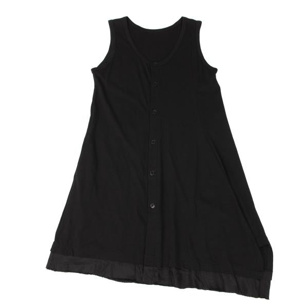 Y's Raw Edge Trim Sleeveless Tunic Black Blouse Size 2