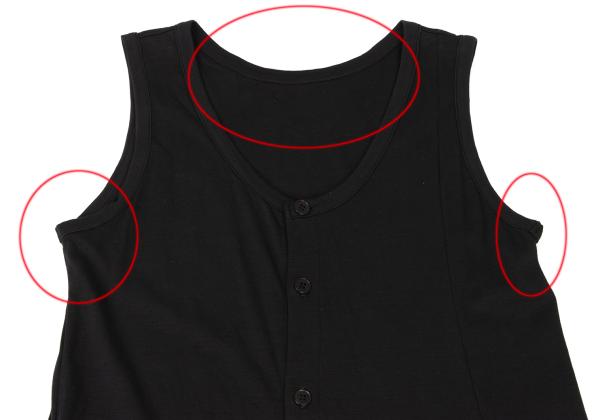 Y's Raw Edge Trim Sleeveless Tunic Black Blouse Size 2